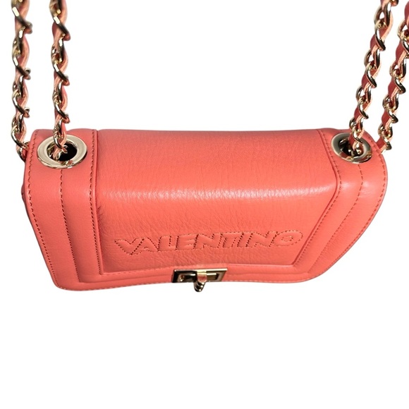 Mario Valentino Orange Leather Signature Embossed Shoulder Crossbody Bag - Picture 12 of 16